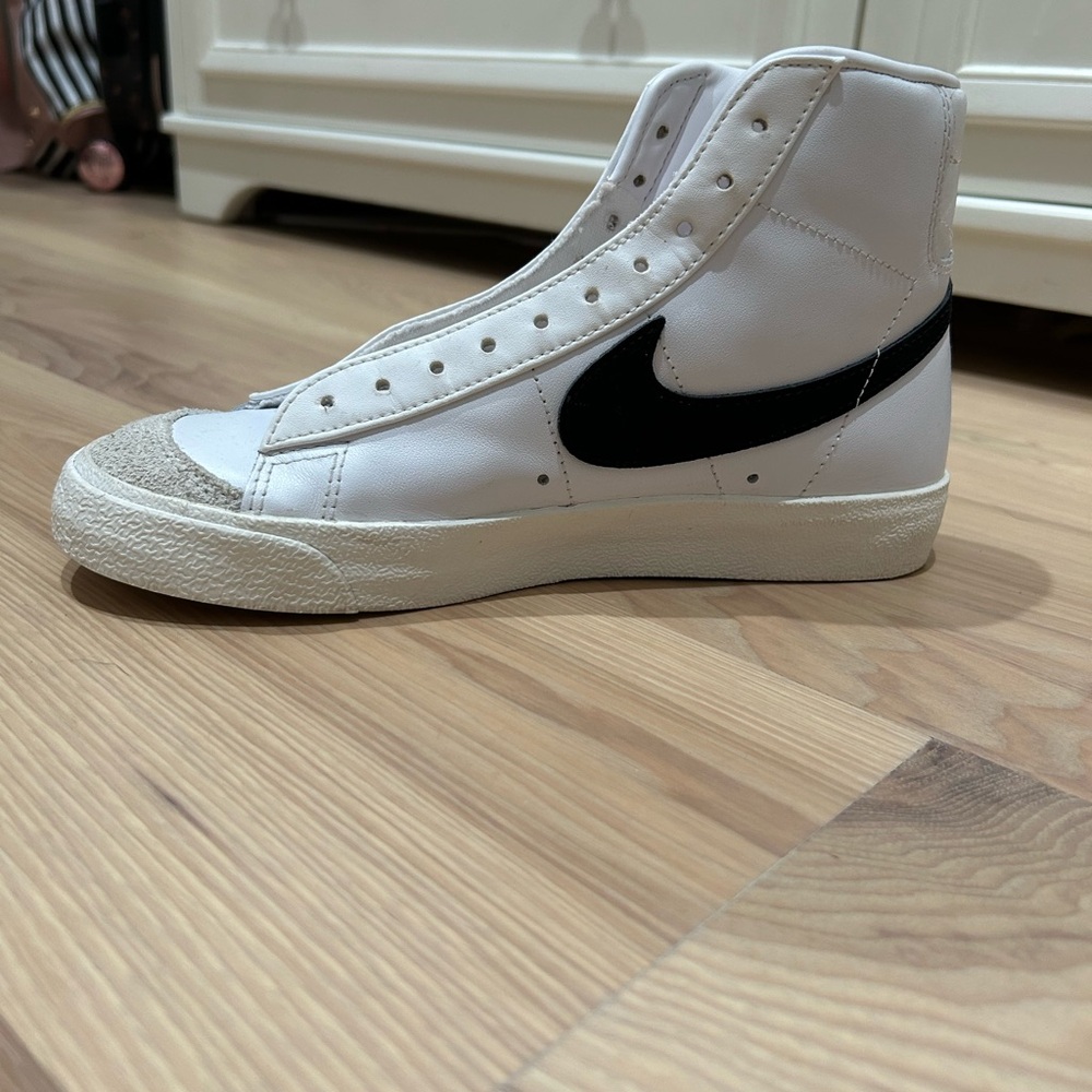 Nike White and Black High-Top Sneakers